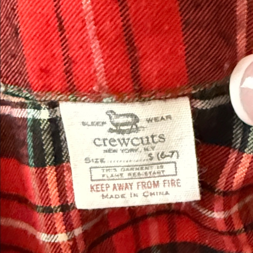 CREW CUTS 2 Pc. Red Flannel Plaid  Pajamas Size Small (6/7) - Picture 9 of 10